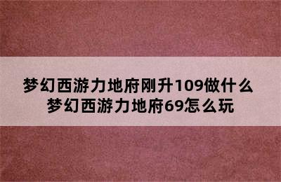 梦幻西游力地府刚升109做什么 梦幻西游力地府69怎么玩